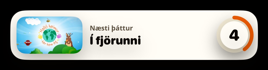 Næsti þáttur: spjald með niðurtalningu